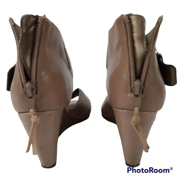Aerosoles Soundsystem nude peep toe wedge shooties,, 7.5M - Picture 8 of 11